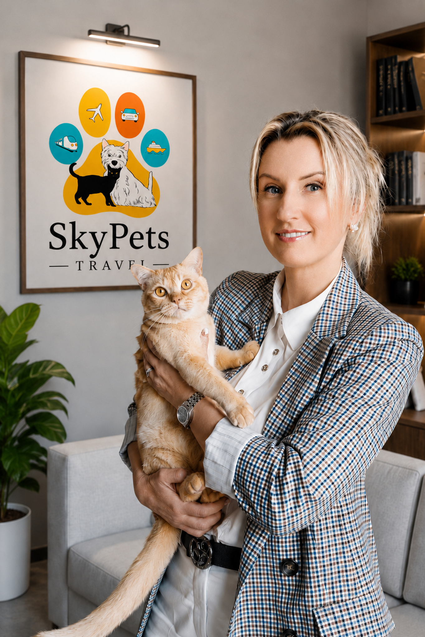 Tatiana Shcherbatykh holding a cat